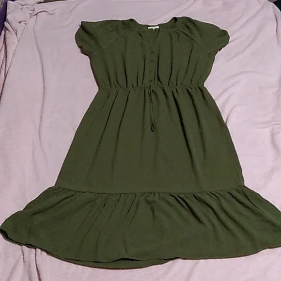 Joie de Vivre Dresses | Nwot Joie de Vivre Army Green Dress - Size 2x | Color: Green | Size: 2x | Ashrob1984's Closet